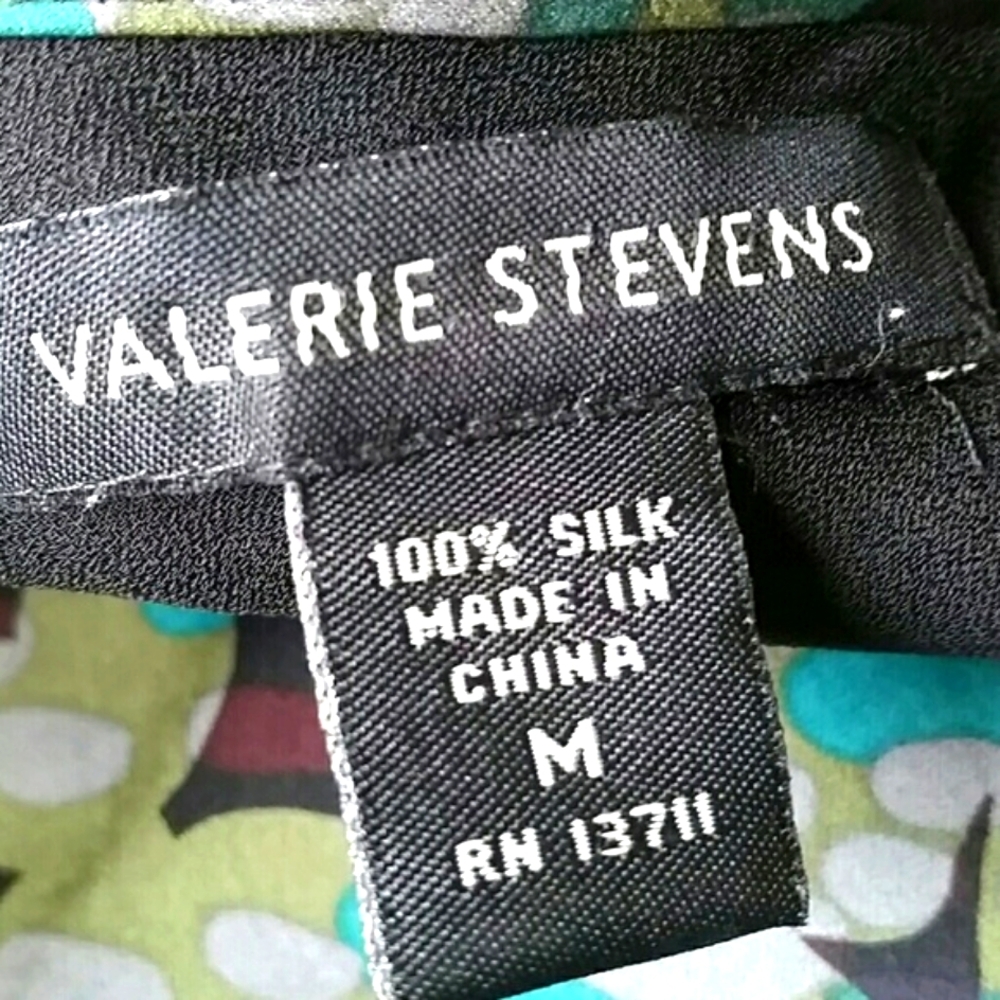 Valerie Stevens Floral Silk Y2K Top Size Medium - Picture 7 of 8
